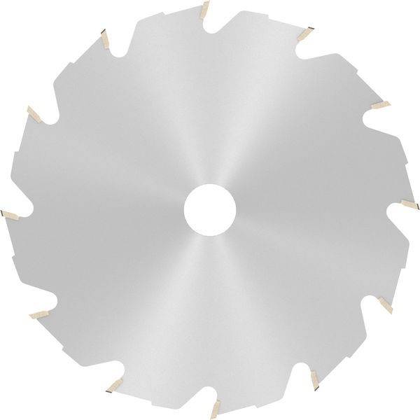 Eine Kreissägeblatt mit scharfen, gleichmäßig angeordneten Zähnen und einem zentralen Loch zur Befestigung, verwendet zum Schneiden verschiedener Materialien.