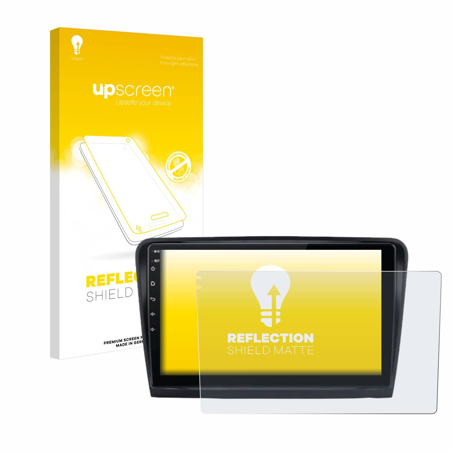 upscreen Reflection Shield Matt Schutzfolie für Junsun V1 Plus 10 Skoda Octavia 2 2008 - 2013