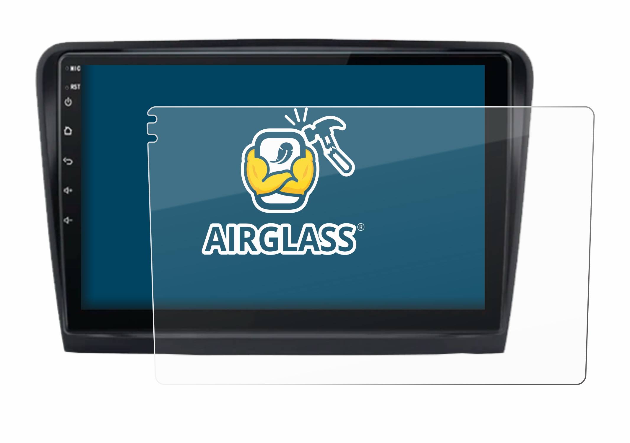 BROTECT AirGlass Glas Panzer-Folie für Junsun V1 Plus 10 Skoda Octavia 2 2008 - 2013 - Schutzglas