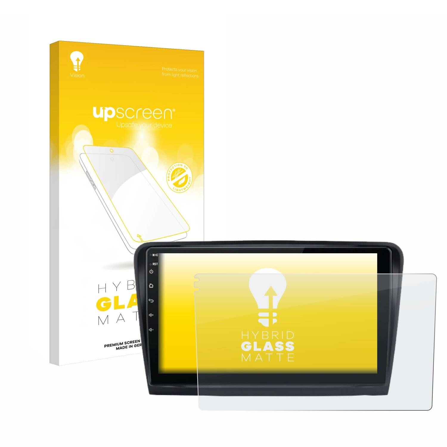 upscreen Hybrid Glas Matt Panzer-Folie für Junsun V1 Plus 10 Skoda Octavia 2 2008 -