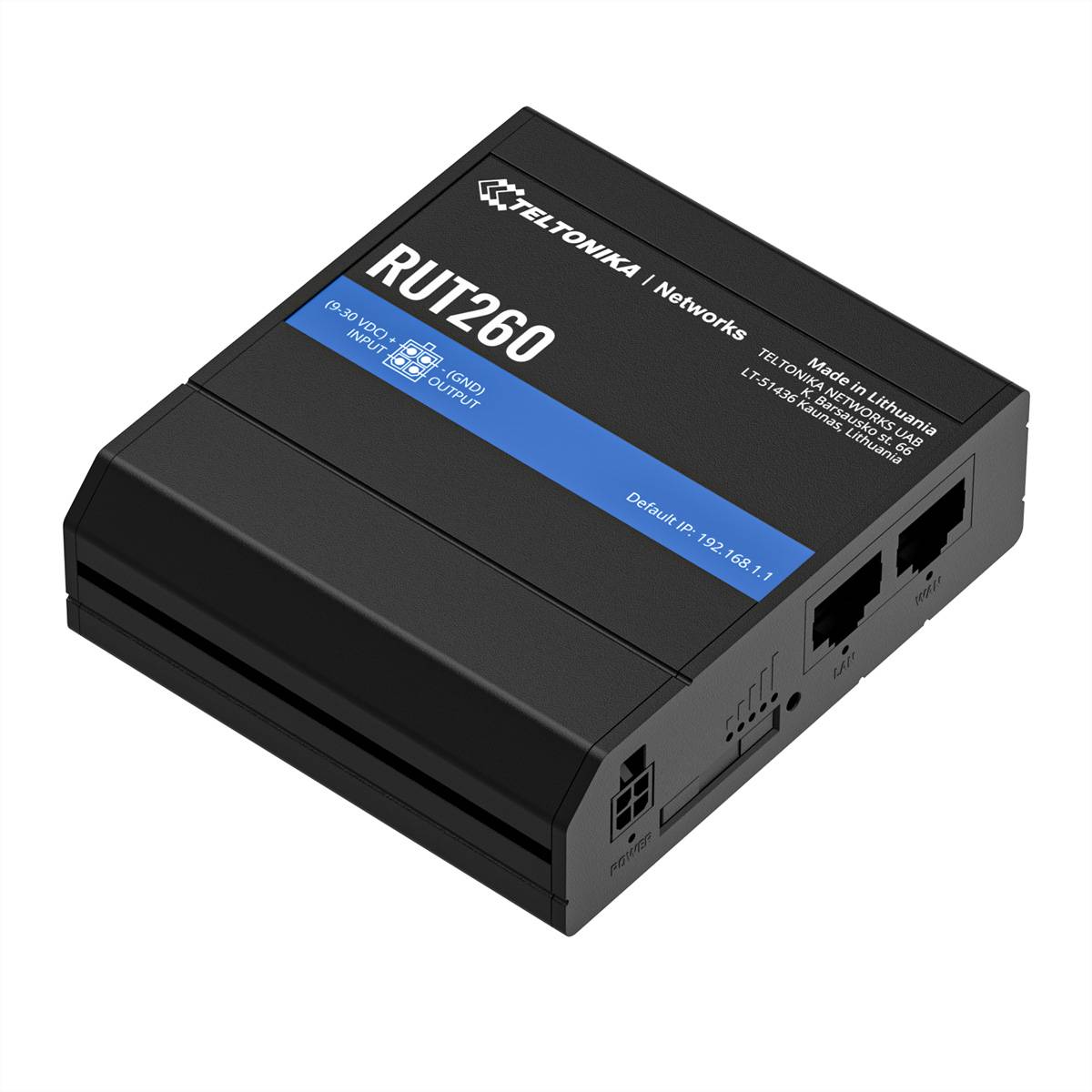 Teltonika RUT260, Router für Mobilfunknetz, Schwarz, Blau, Aluminium, Kunststoff, DIN-Schienen-/Wandmontage, Industriell
