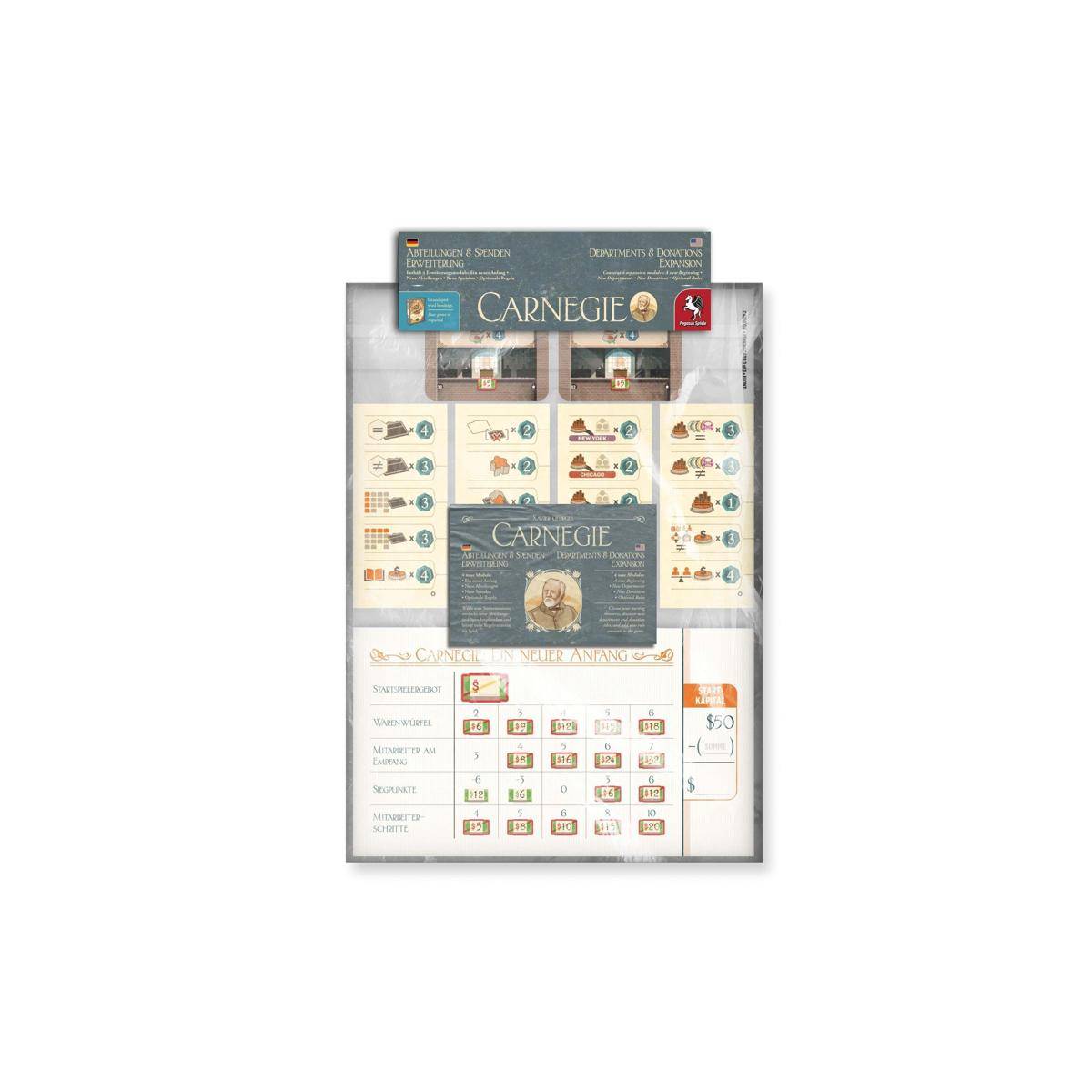 57008G - Carnegie: Abteilungen & Spenden, für 1-4 Spieler, ab 12 Jahren (DE-Erweiterung)