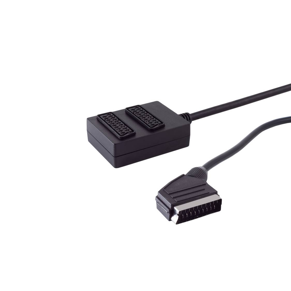 Scart-Verteiler 2fach, vollverschaltet, 0,5m