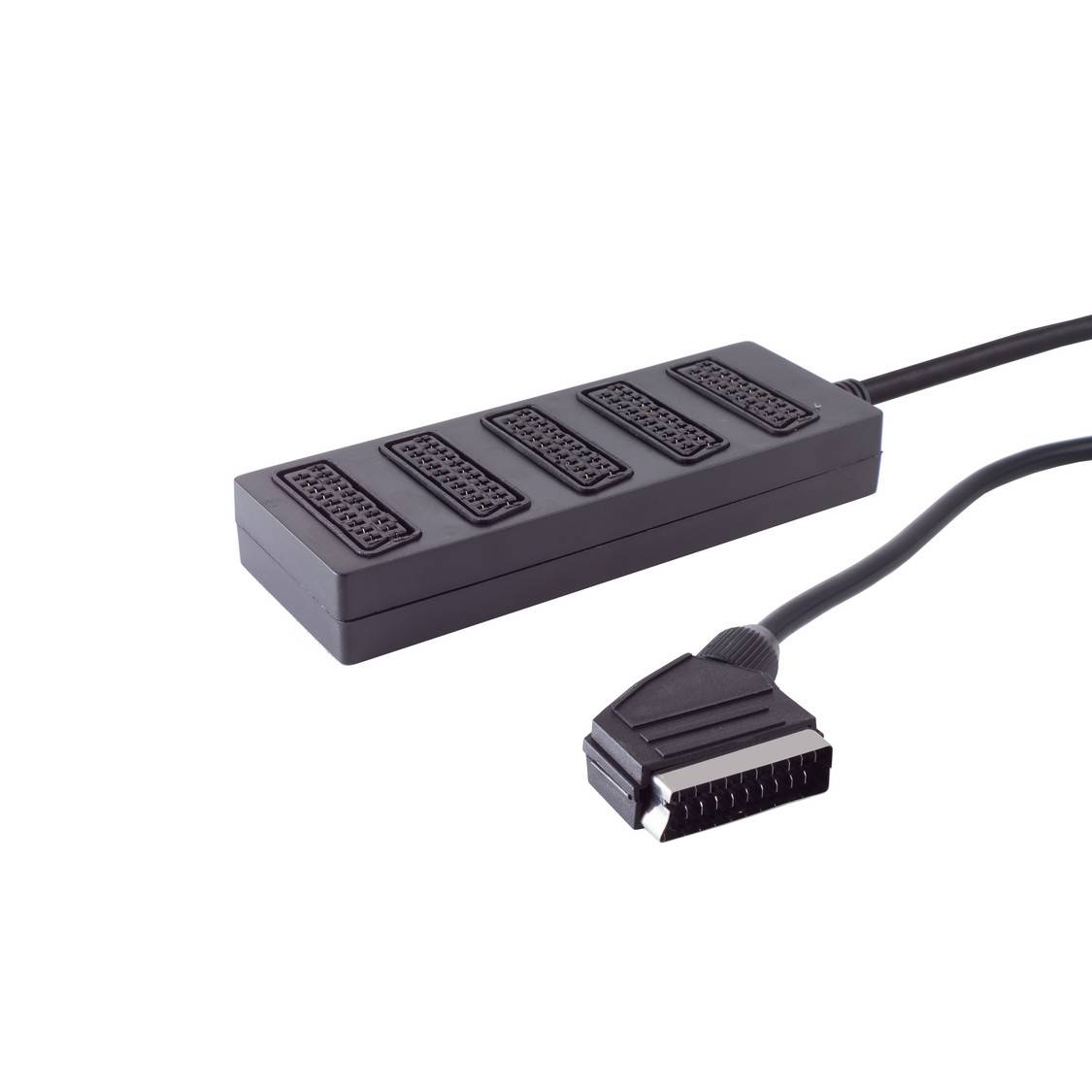 Scart-Verteiler, 5-fach, voll durchgeschaltet 0,5m