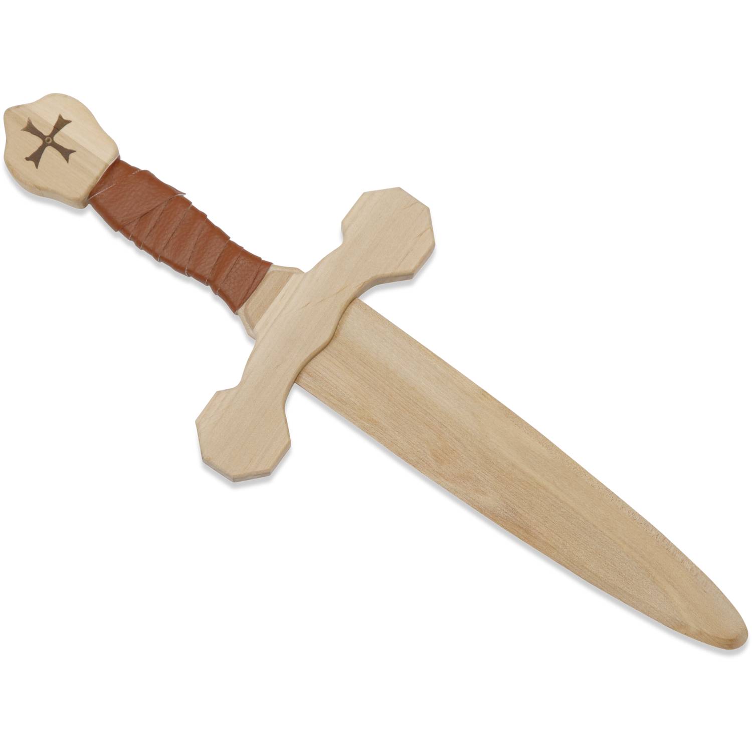 BestSaller 1014 Tempelorden-Dolch, Birke, mit Wickelung, 40 cm, natur