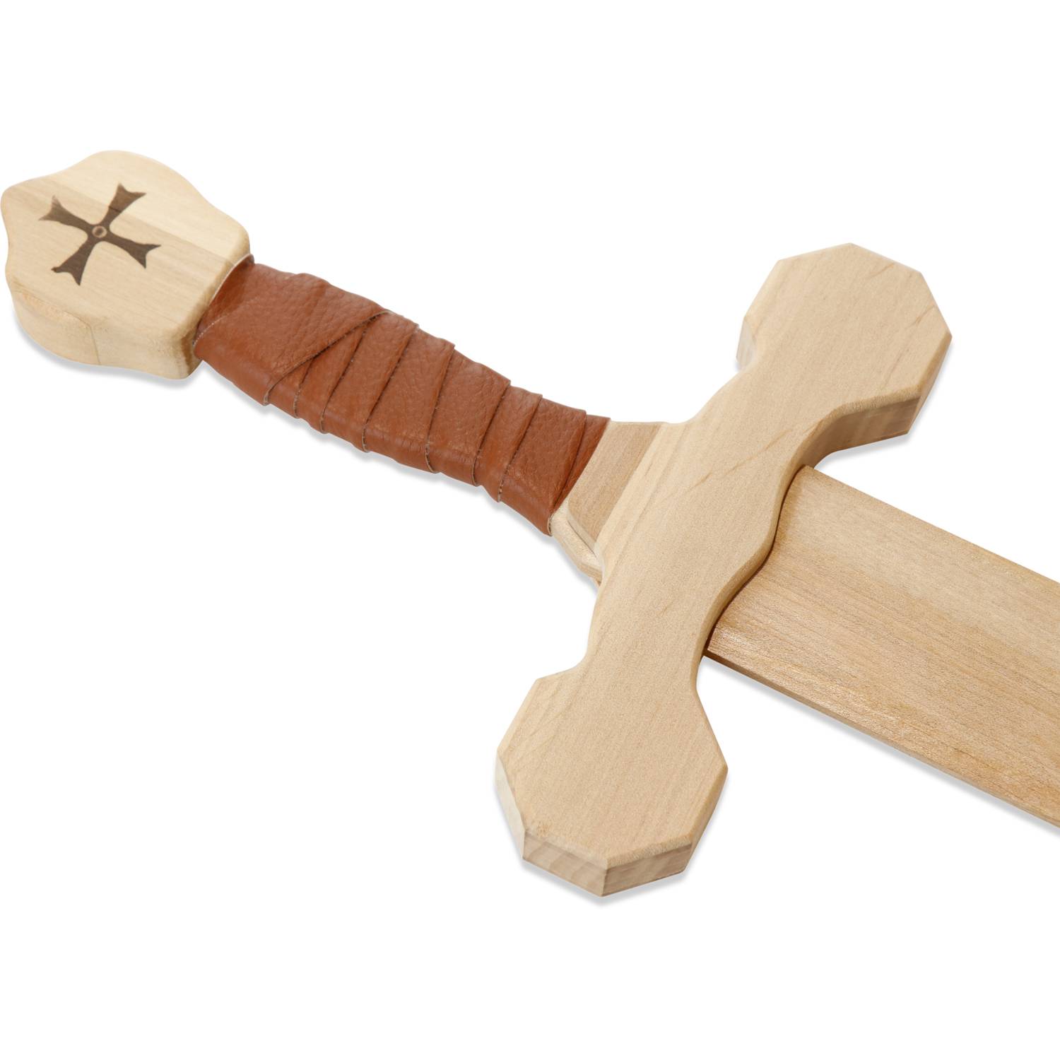 BestSaller 1014 Tempelorden-Dolch, Birke, mit Wickelung, 40 cm, natur