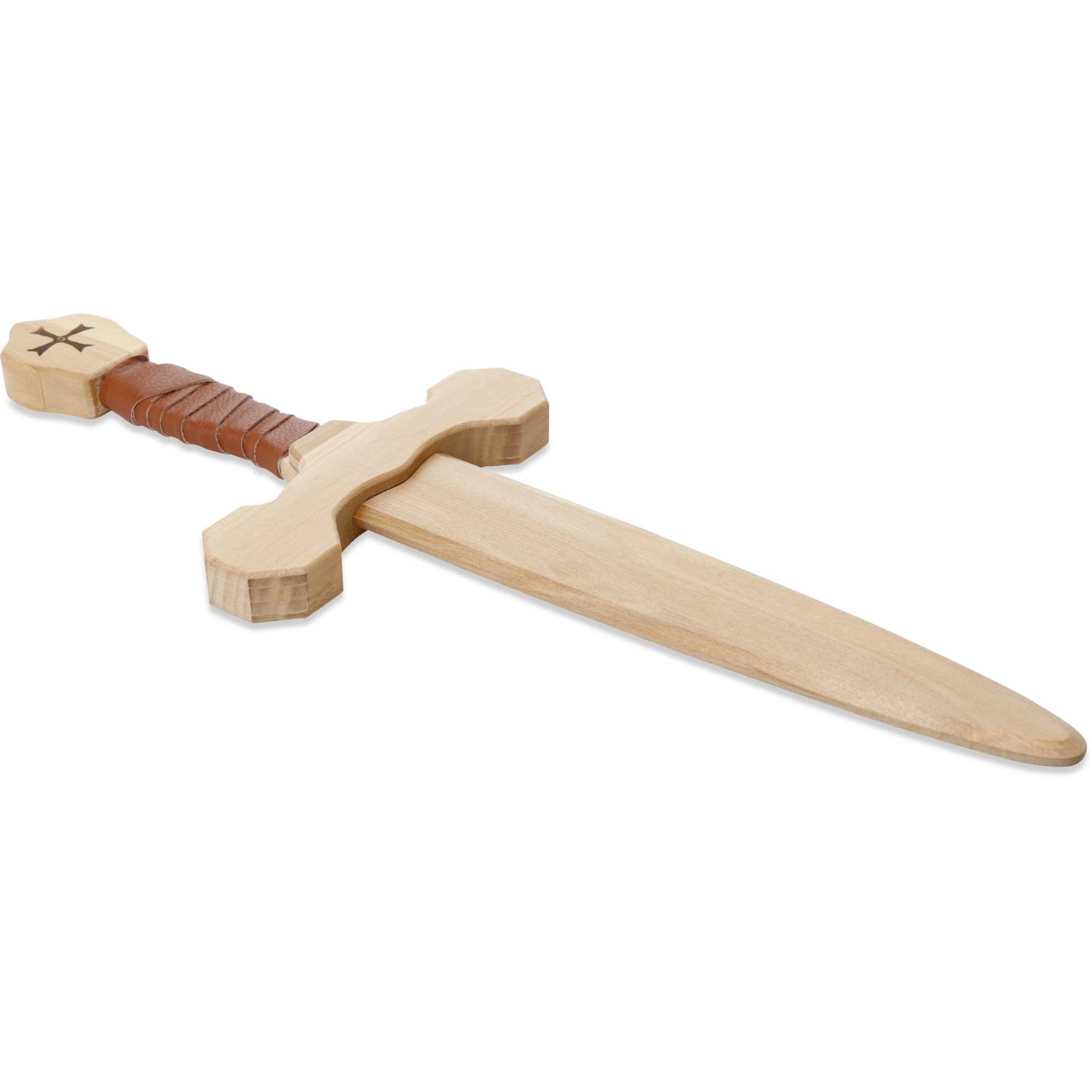 BestSaller 1014 Tempelorden-Dolch, Birke, mit Wickelung, 40 cm, natur