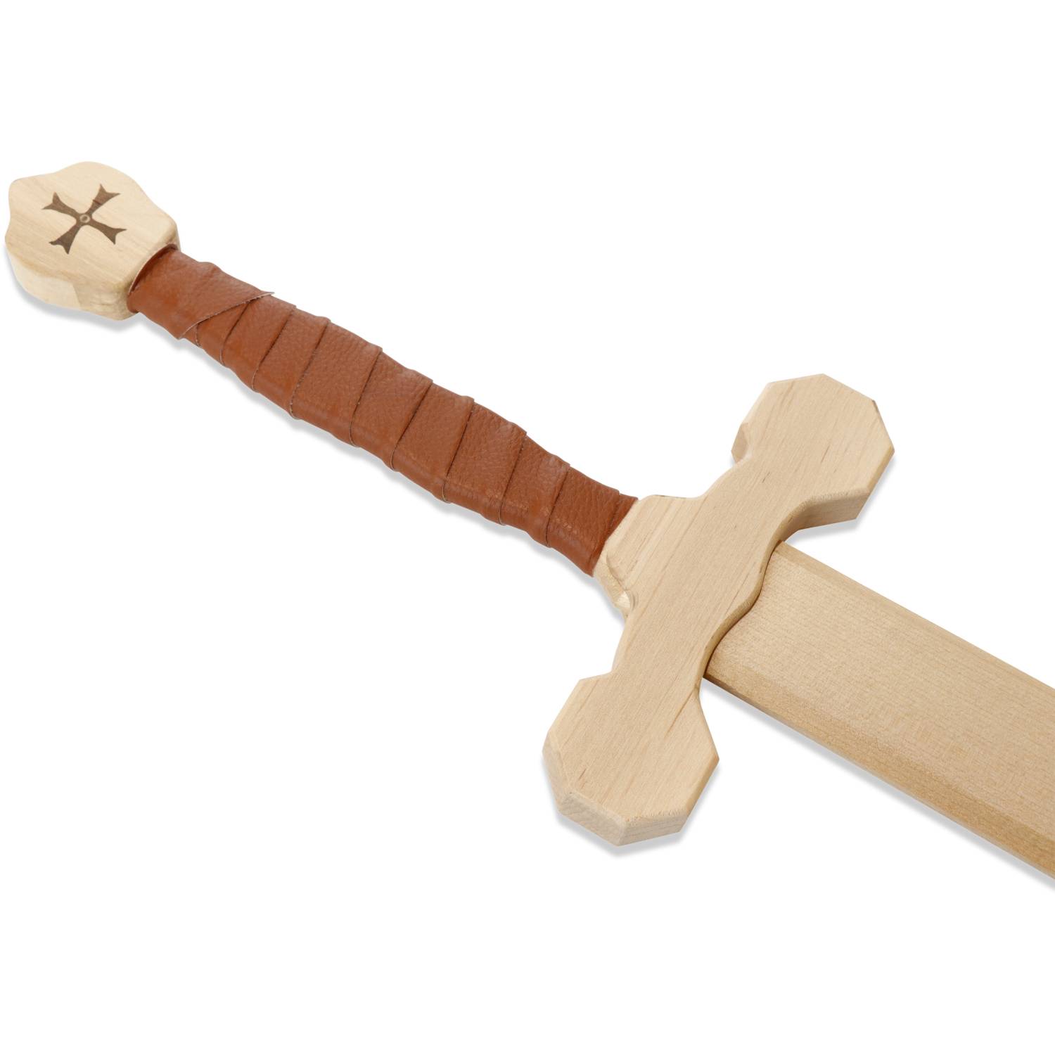 BestSaller 1015 Templer Zweihand-Schwert Tempelorden aus Birken-Holz, mit Wickelung, 100 cm