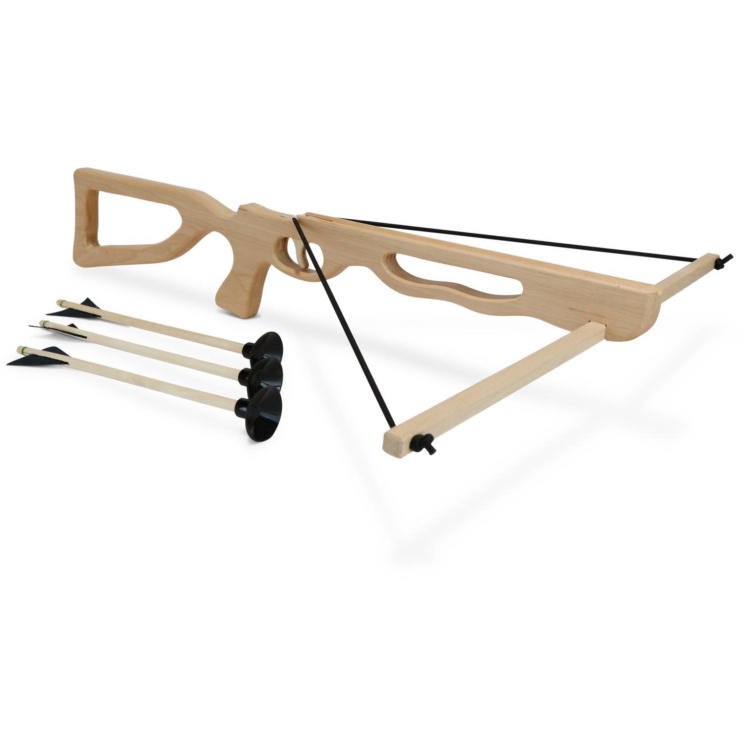 BestSaller 1218 Armbrust Wettkampf, Voll-Holz natur inkl. 3x Bolzen 1215, natur, 4-teilig (1 Set)