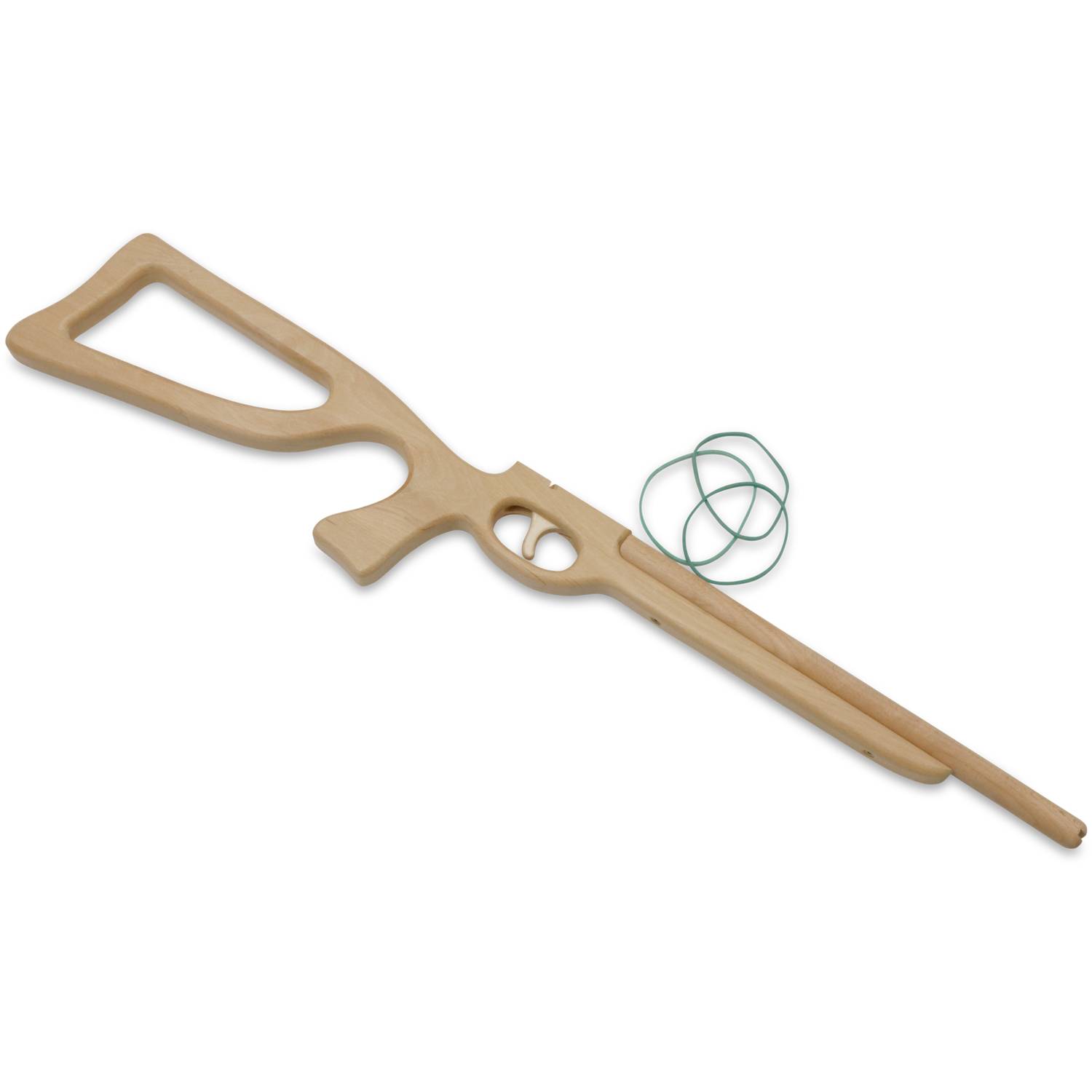 BestSaller 1241 Holz-Gewehr im Wettkampf Design mit Funktion inkl. Schieß-Gummis, ca 62 cm, natur