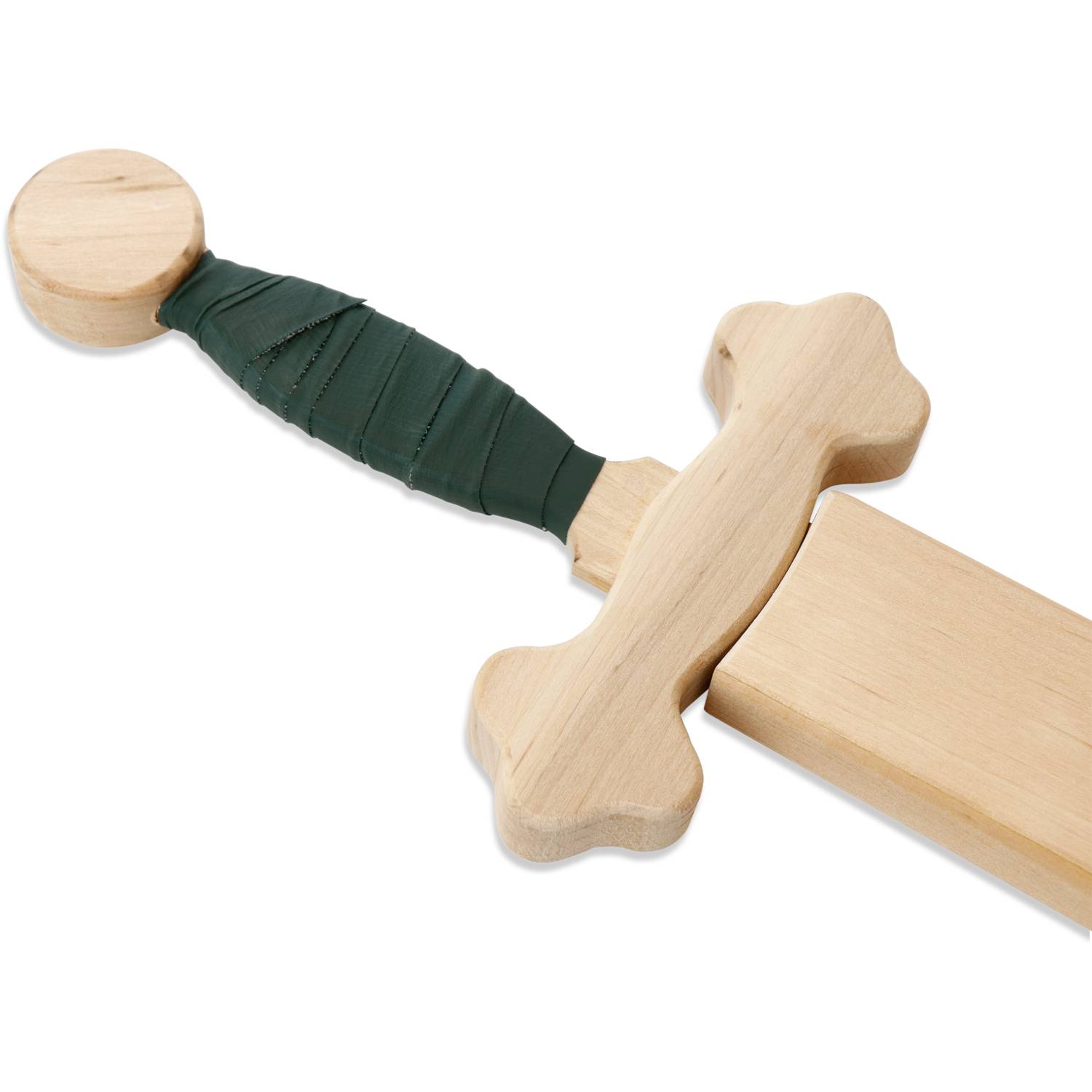 BestSaller 11029 Schwert Edelmann Set für Kinder, 56cm natur mit grüner Wickelung, natur/grün, 2-teilig (1 Set)