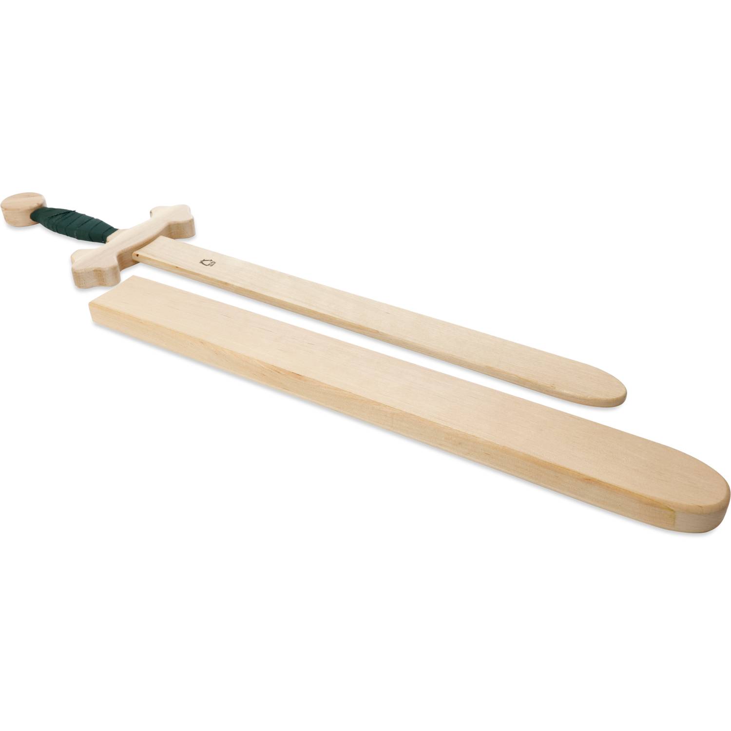 BestSaller 11029 Schwert Edelmann Set für Kinder, 56cm natur mit grüner Wickelung, natur/grün, 2-teilig (1 Set)