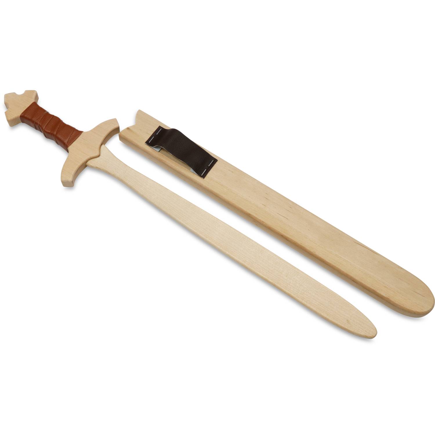 BestSaller 1020 Schwert Set mit Holzhülle König Edward 60 cm, braune Wickelung, natur, 2-teilig (1 Set)