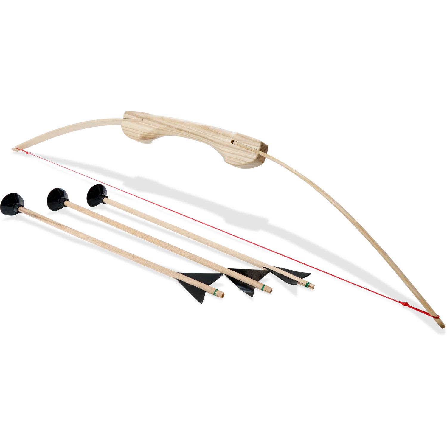 BestSaller 1267 Reise-Bogen Esche +3 Pfeile ca.80 cm, unmontiert 4 Schrauben, natur