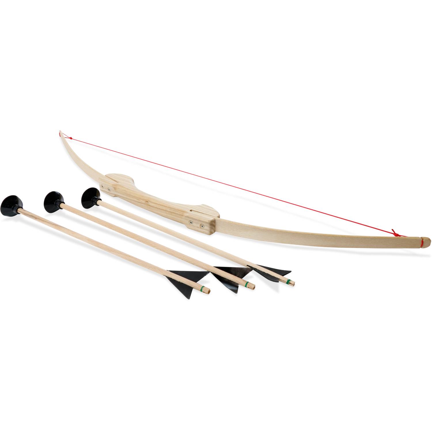 BestSaller 1267 Reise-Bogen Esche +3 Pfeile ca.80 cm, unmontiert 4 Schrauben, natur