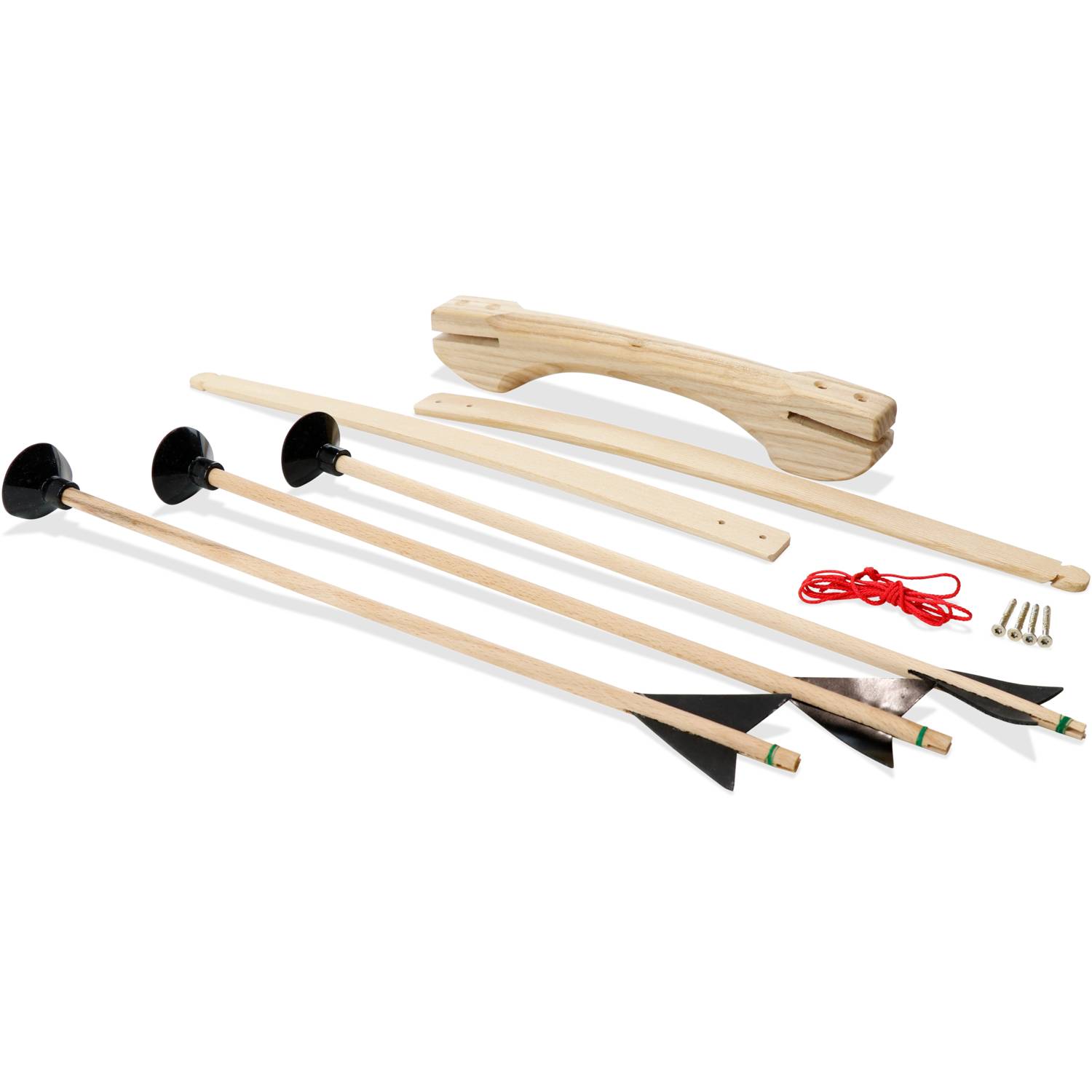 BestSaller 1267 Reise-Bogen Esche +3 Pfeile ca.80 cm, unmontiert 4 Schrauben, natur