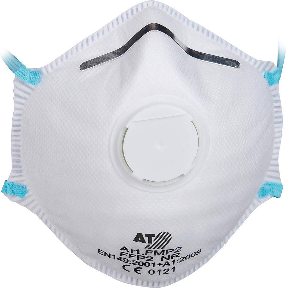 Feinstaub-Maske, FFP2 NR D, weiß, mit Ventil, (1Stück, 1Box, 15 Stück) - Artikel: 4029201127558