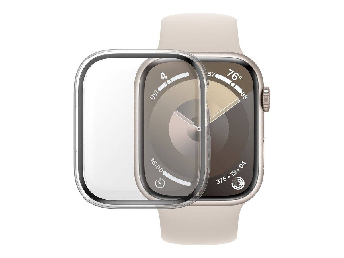 PanzerGlass - Bildschirmschutz für Smartwatch - Vollständiger Schutz, mit D3O, 45mm, transparent - Glas - Rahmenfarbe sc