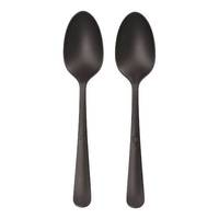 Papstar 10 Mehrweg-Loeffel Kunststoff, Einweg-Suppenlöffel, Polypropylen, Schwarz, 190 mm, Box, 200 Stück(e)