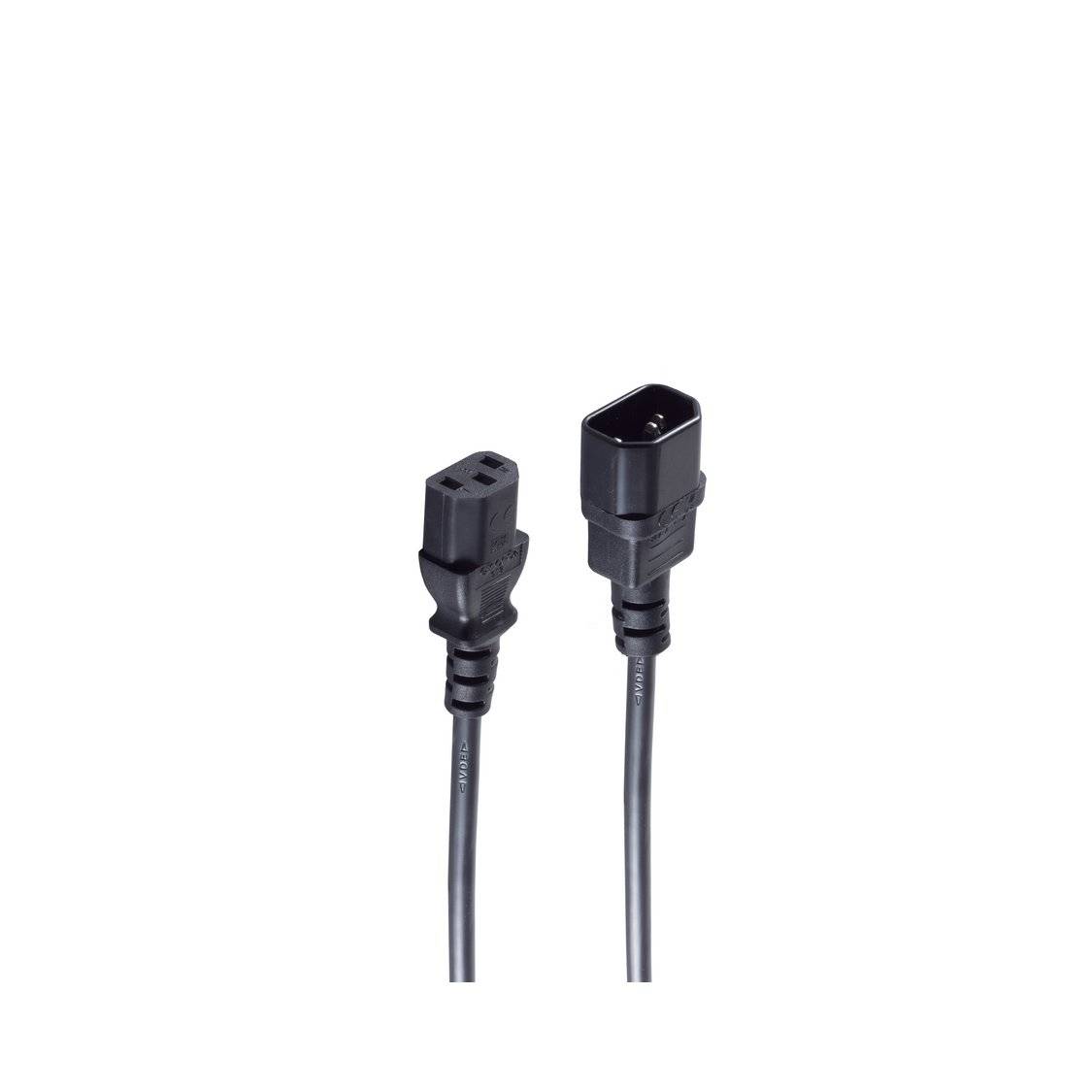 Kaltgeräteverlängerung C13-C14, VDE 3x0,75qm², 3m