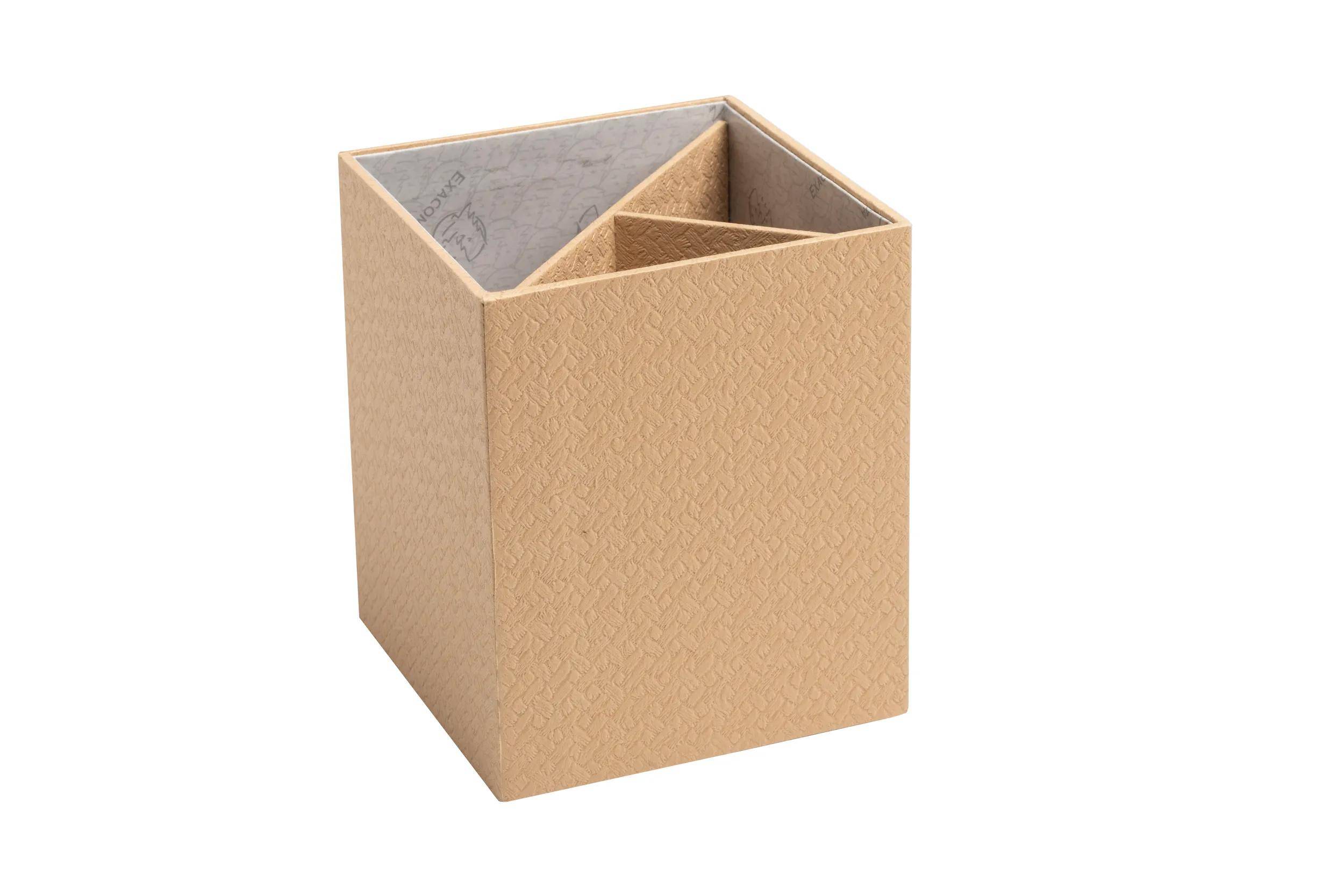 Exacompta 8x Stifteköcher, 3 Fächer, 10,7x9x9 cm, Office by me - Beige - 67602E