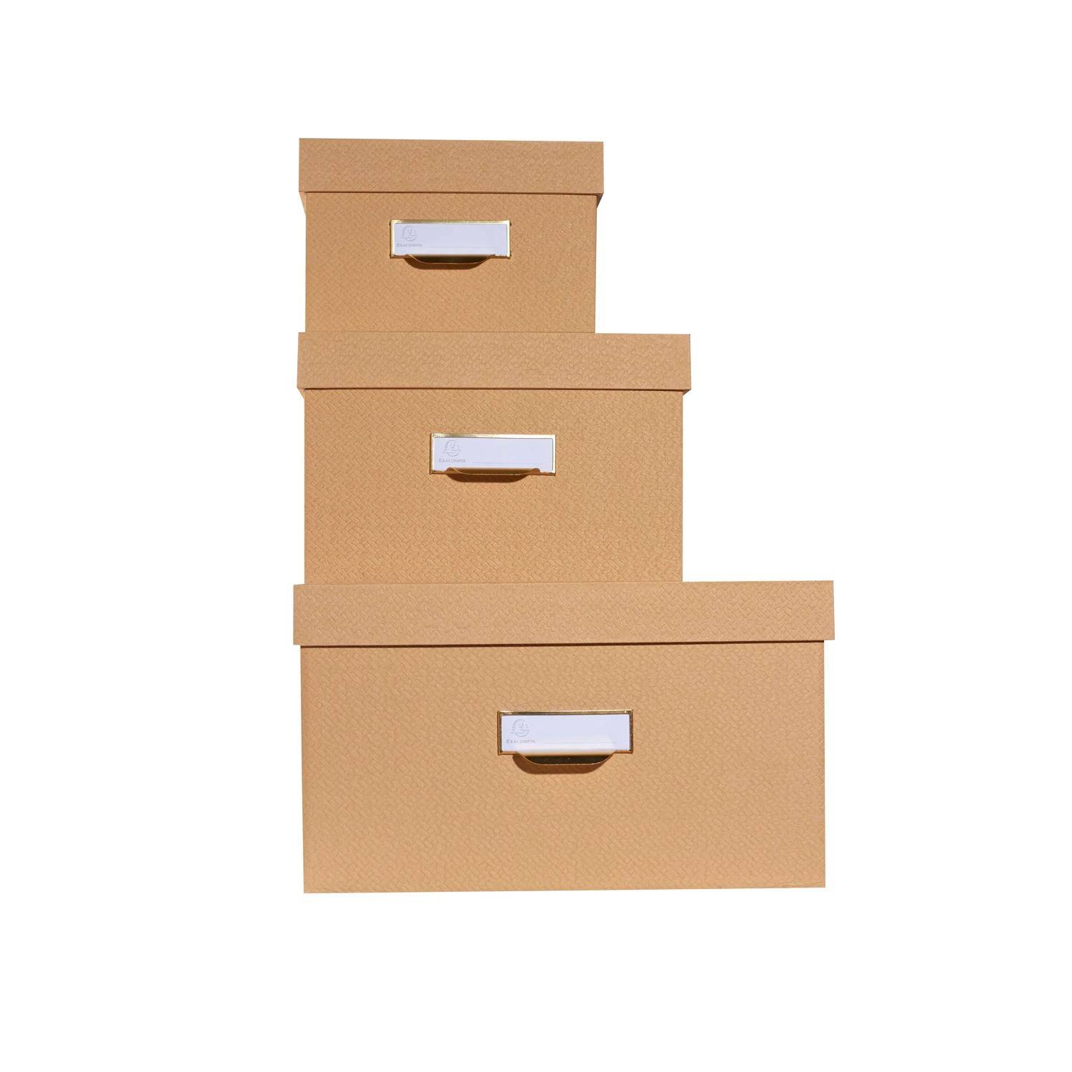 Exacompta Set mit 3 Boxen, Office by me - Beige - 79602E