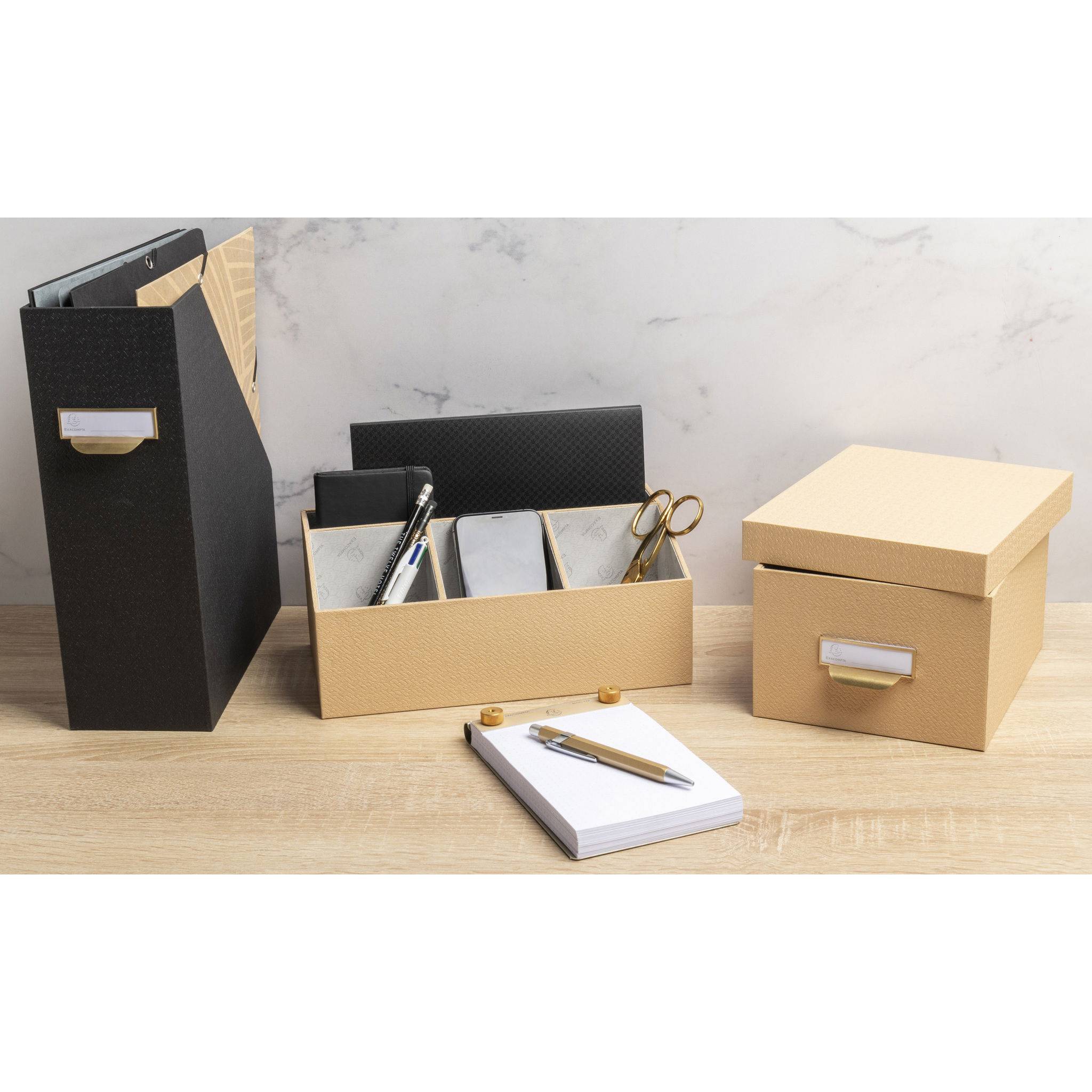 Exacompta Schreibtisch-Organizer 4 Fächer 115x277x147 cm Beige 68602E
