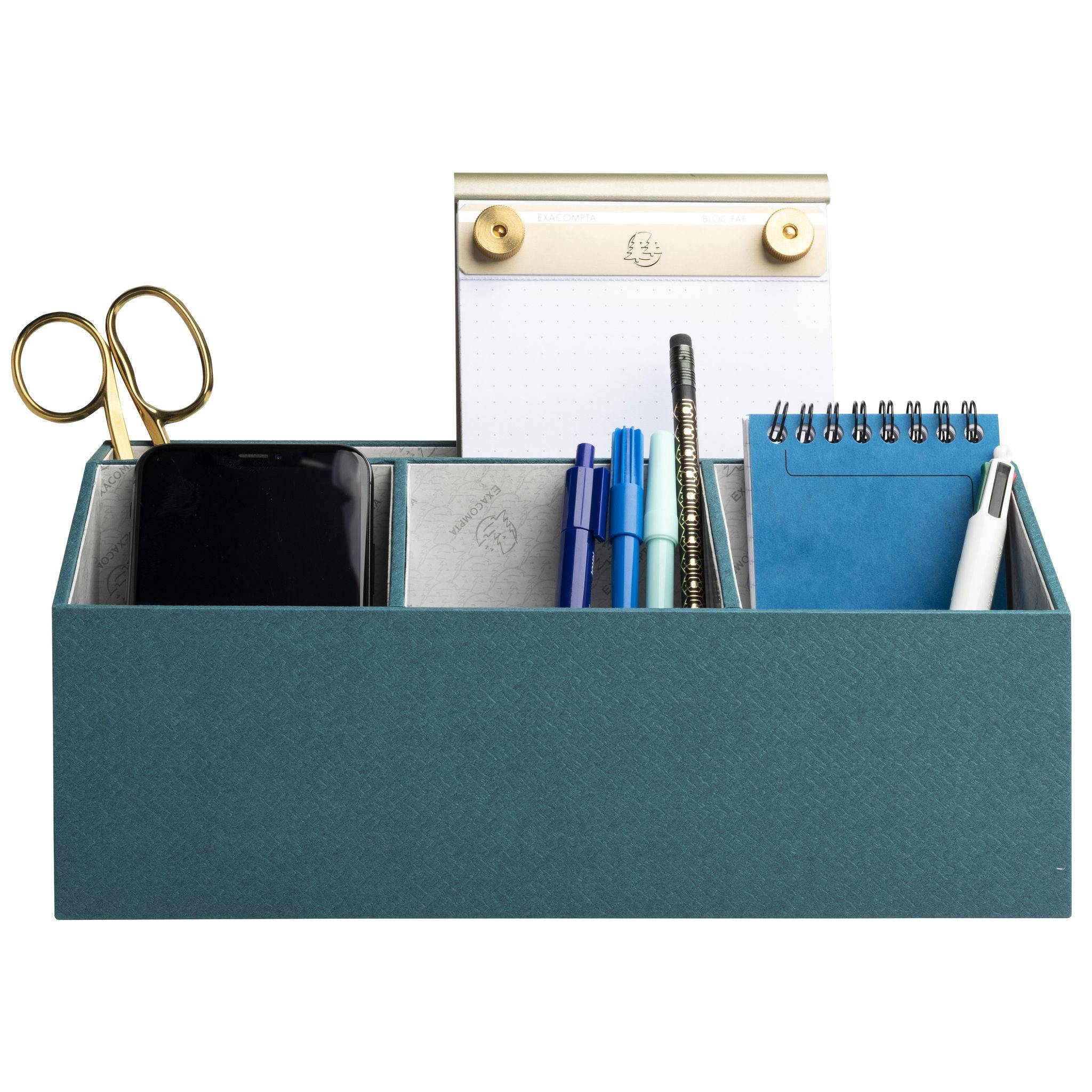 Exacompta Schreibtisch-Organizer 4 Fächer 115x277x147 cm Bleu canard 68603E