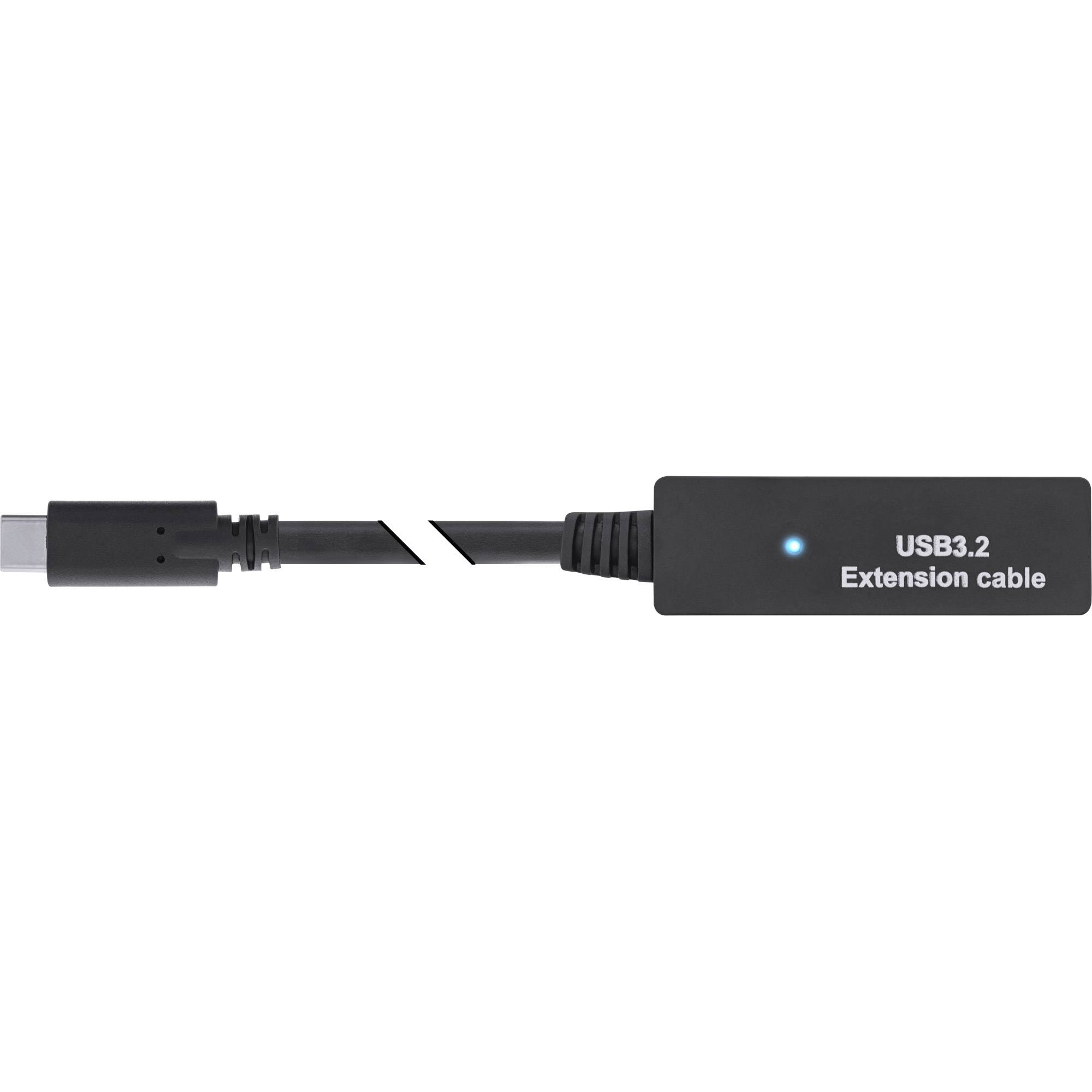 INLINE - USB 3.2 Gen.1 Aktiv-Verlängerung - USB-C Stecker an USB-A Buchse - 5m