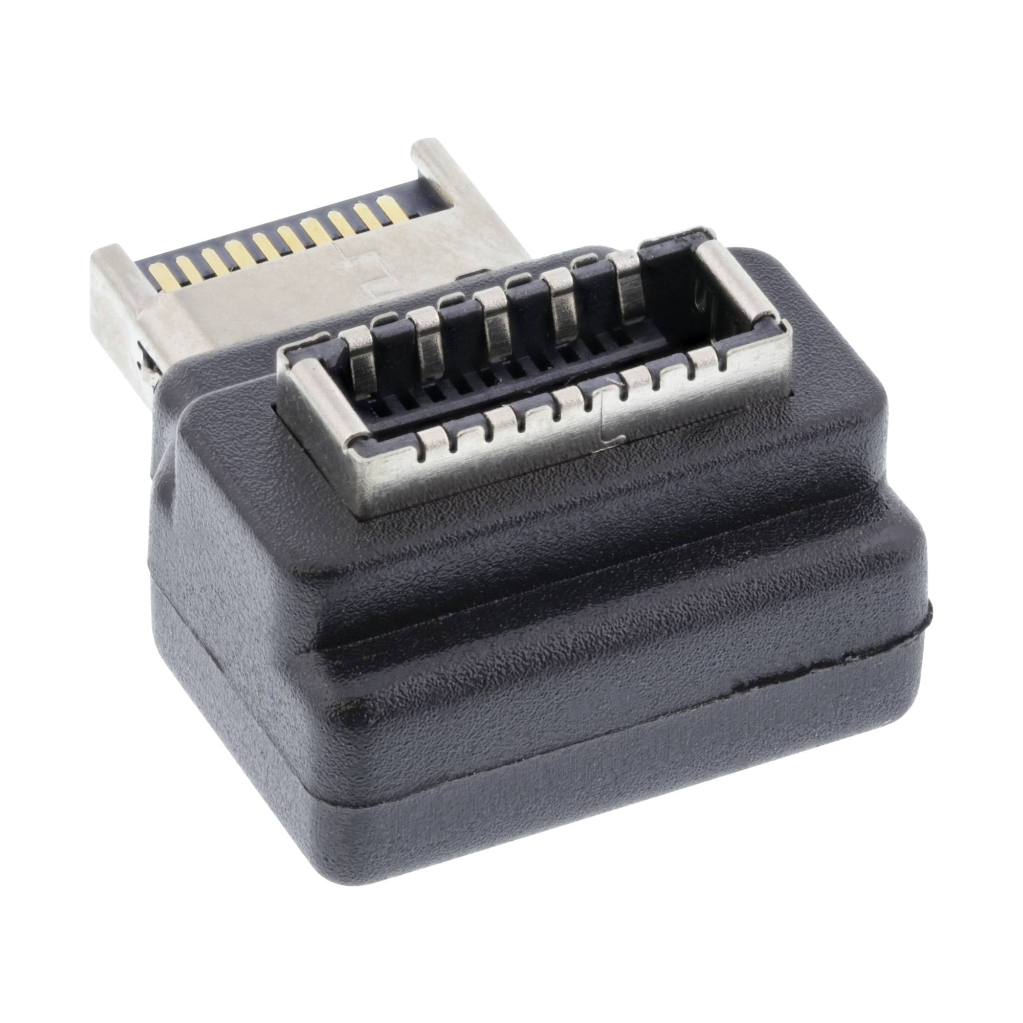 INLINE - USB 3.2 Adapter intern - Frontpanel USB-E Stecker zu USB-E Buchse 90°