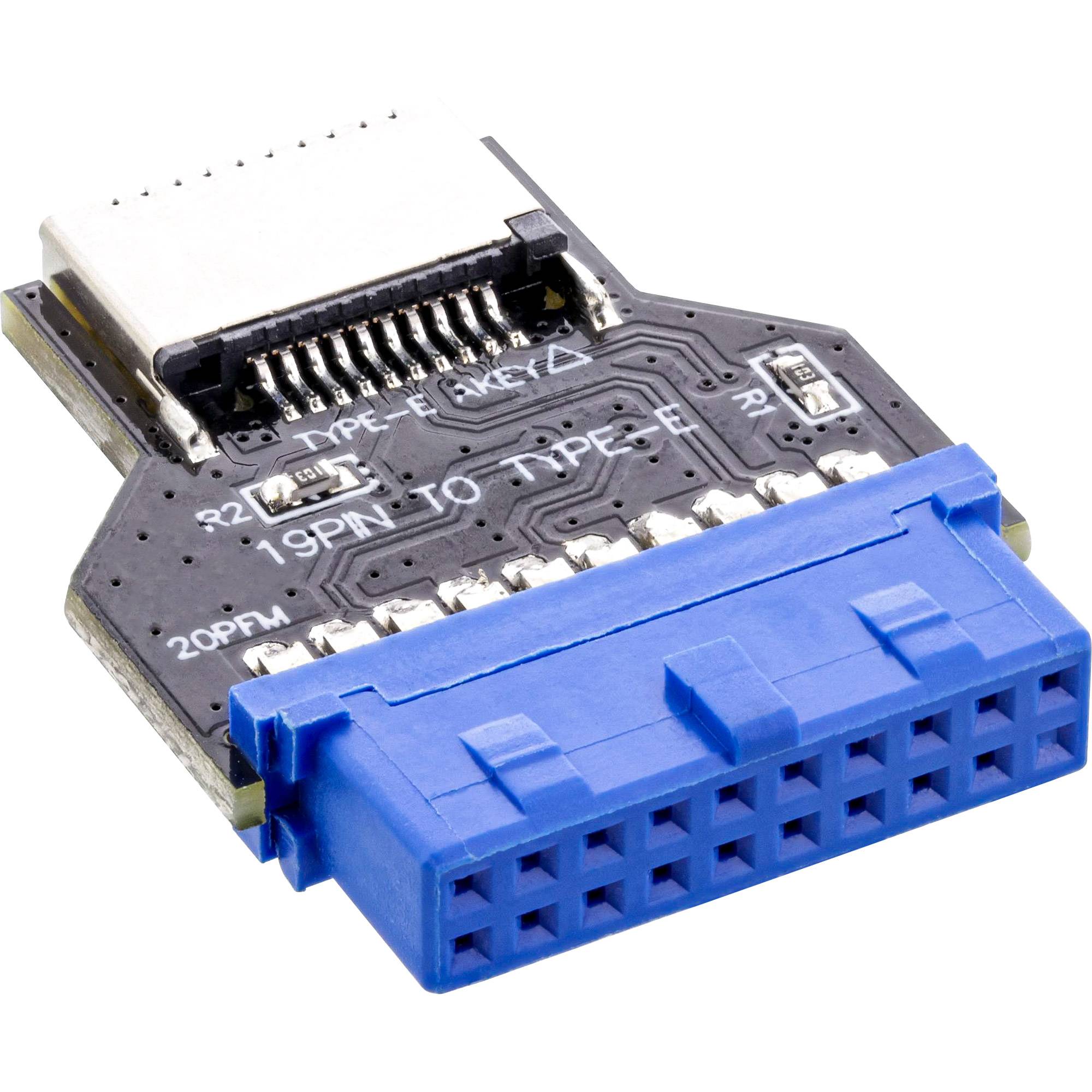 INLINE - USB 3.0 Mainboard zu USB 3.2 Typ-E Key-A Adapter intern