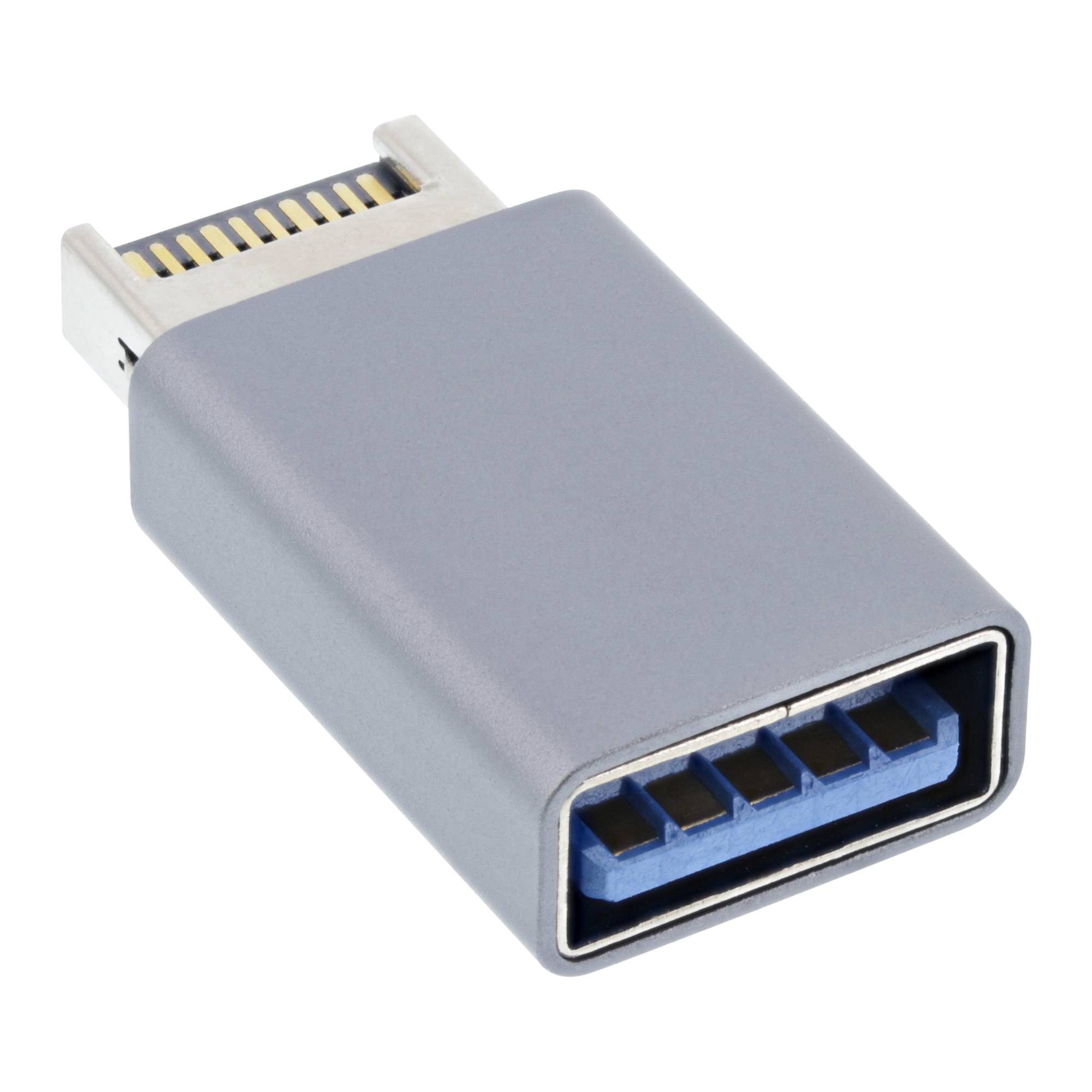 InLine USB 3.2 Adapter - intern USB-E Frontpanel Stecker zu USB-A Buchse - Digit