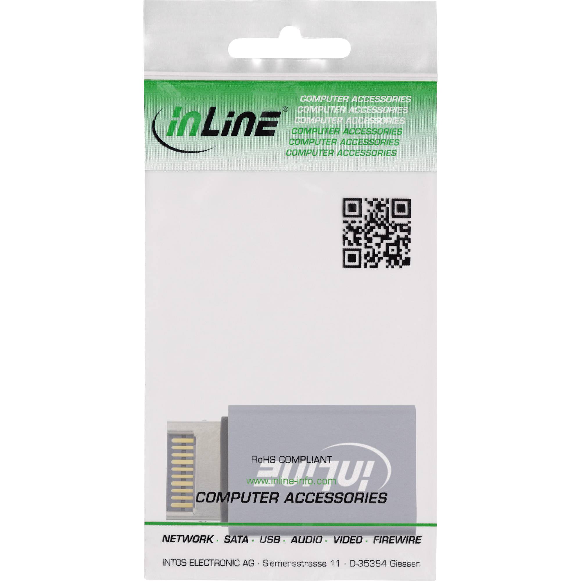 INLINE - USB 3.2 Adapter - intern USB-E Frontpanel Stecker zu USB-A Buchse