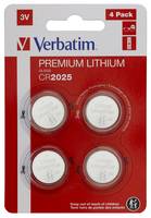 Verbatim CR2025, Einwegbatterie, CR2025, Lithium, 3 V, 4 Stück(e), Silber