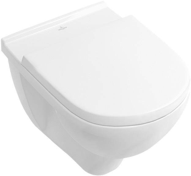 Einzel-Kartonverpackung · bestehend aus: Wand-WC tief DirectFlush 5660 R0 XX · Abgang waagerecht · WC-Sitz mit QuickRelease und SoftClosing Funktio