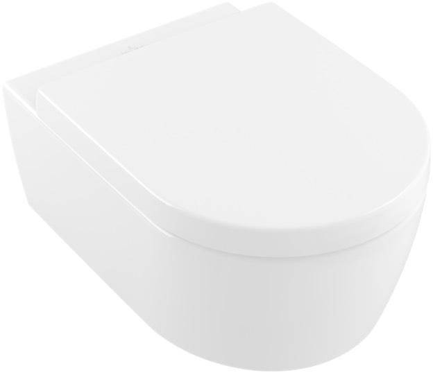 Einzel-Kartonverpackung · bestehend aus: Wand-WC tief DirectFlush 5656 R0 XX · Abgang waagerecht · WC-Sitz mit QuickRelease und SoftClosing Funktio