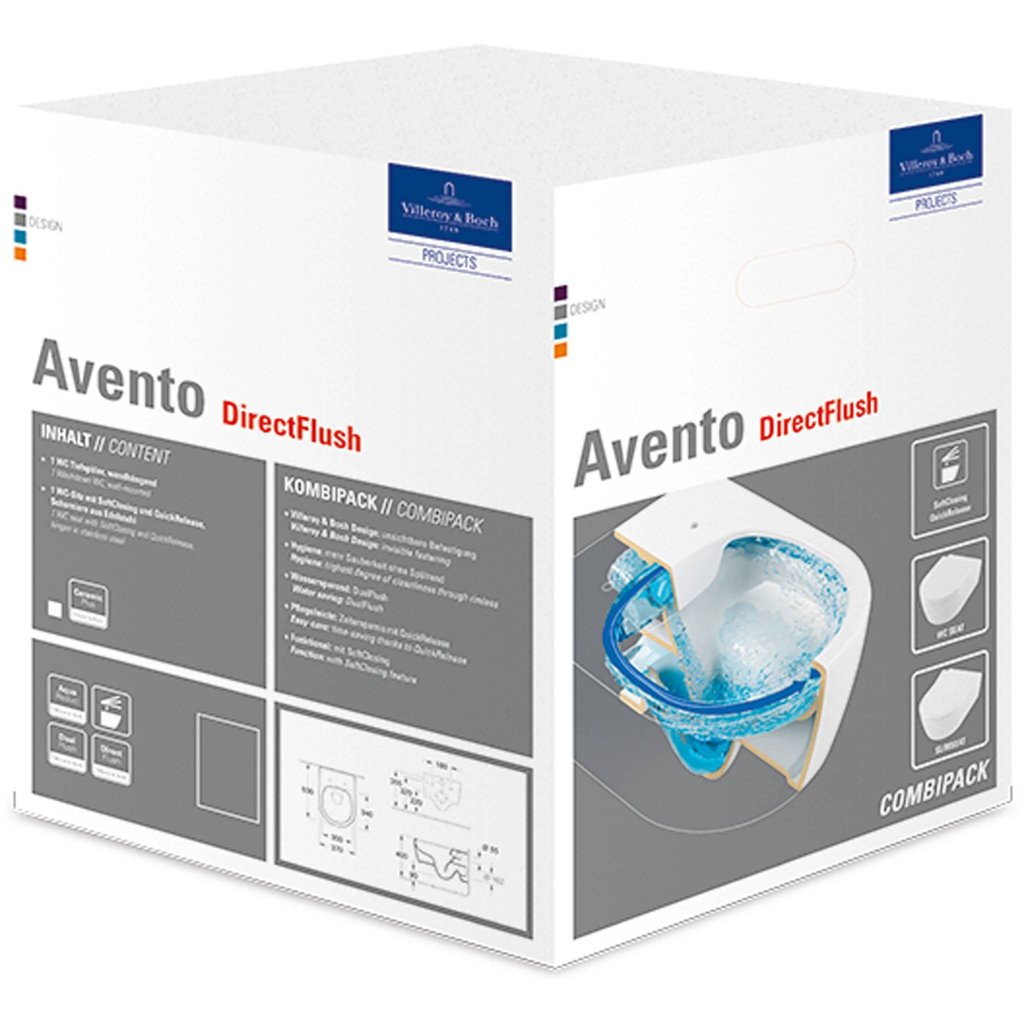 Produktverpackung für das „Avento DirectFlush