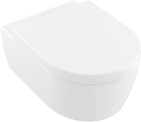 Einzel-Kartonverpackung · bestehend aus: Wand-WC tief DirectFlush 5656 R0 XX · Abgang waagerecht · WC-Sitz mit QuickRelease und SoftClosing Funktio