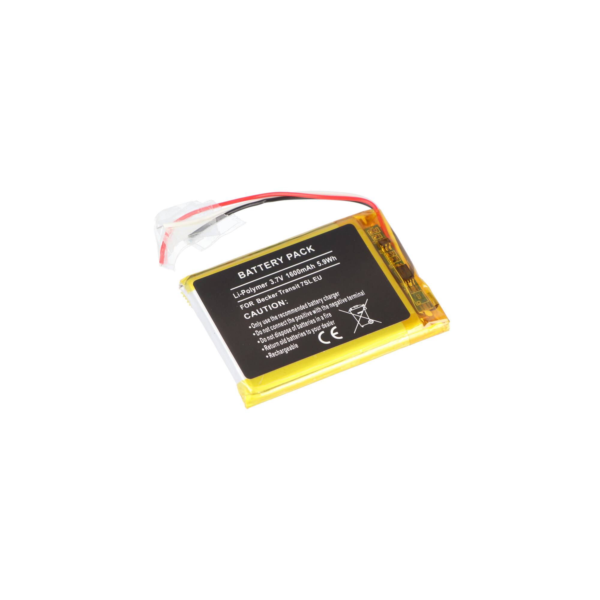 Akku passend für Navigationsgerät Becker Transit 7SL EU, Y16GCGAA1, EU554751P, Li-Polymer 3.7V 1600mAh 5.9Wh