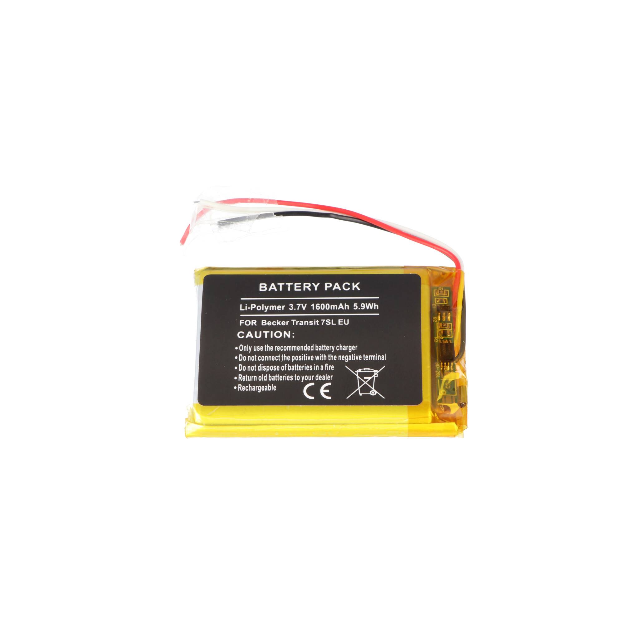 Akku passend für Navigationsgerät Becker Transit 7SL EU, Y16GCGAA1, EU554751P, Li-Polymer 3.7V 1600mAh 5.9Wh