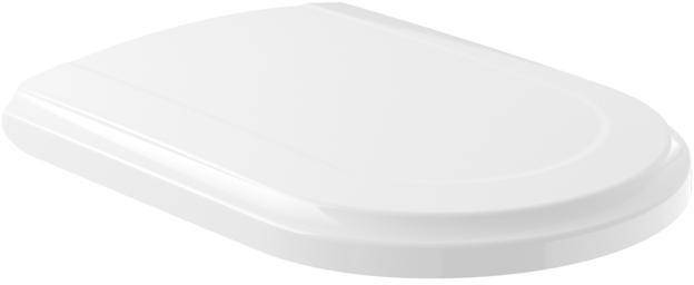 Villeroy & Boch Hommage · WC-Sitz · aus Duroplast · Oval · Scharniere aus Edelstahl · mit QuickRelease und SoftClosing Funktion · R1 Weiß Alpin