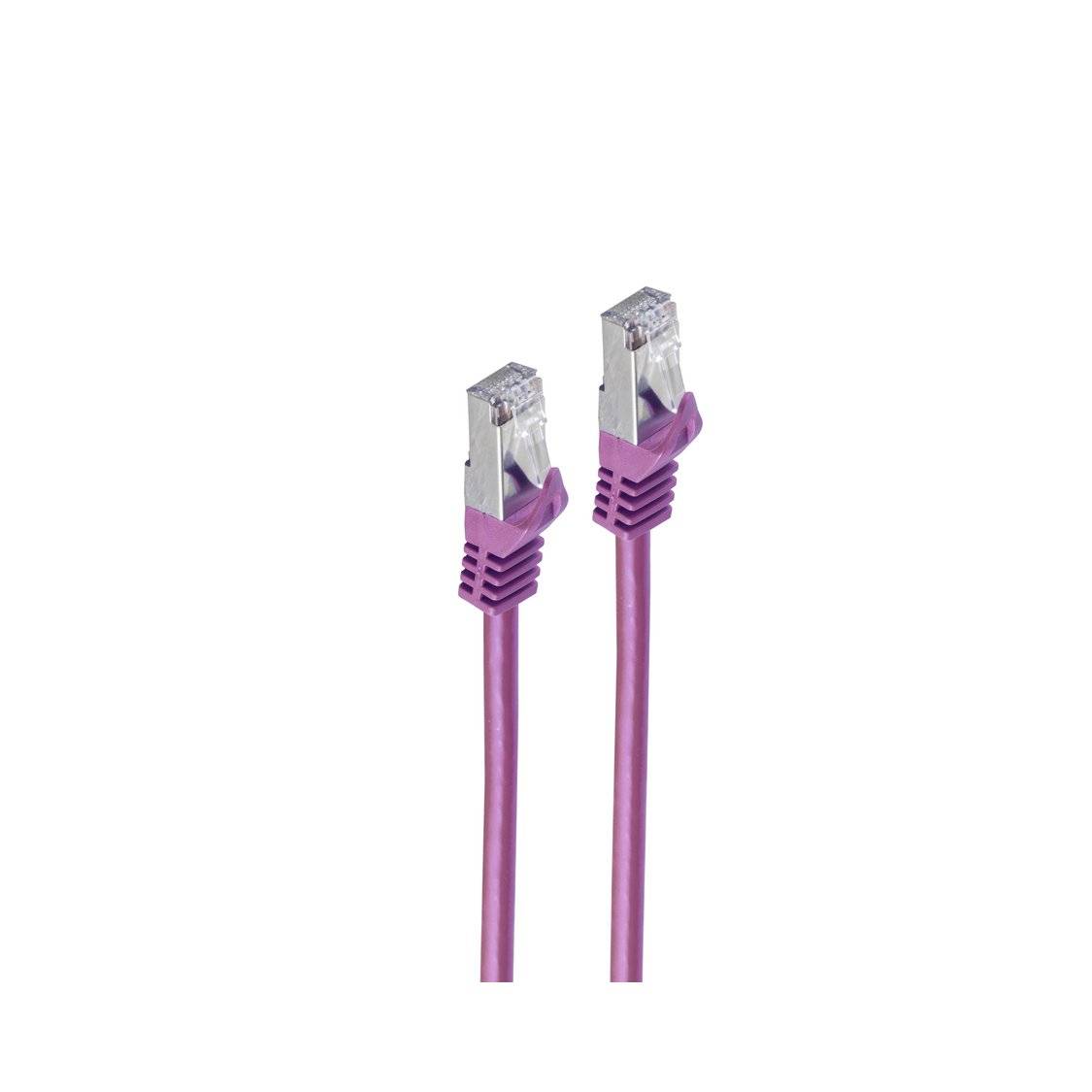 RJ45 Patchkabel m. CAT 7 Rohkabel PIMF violett 3m