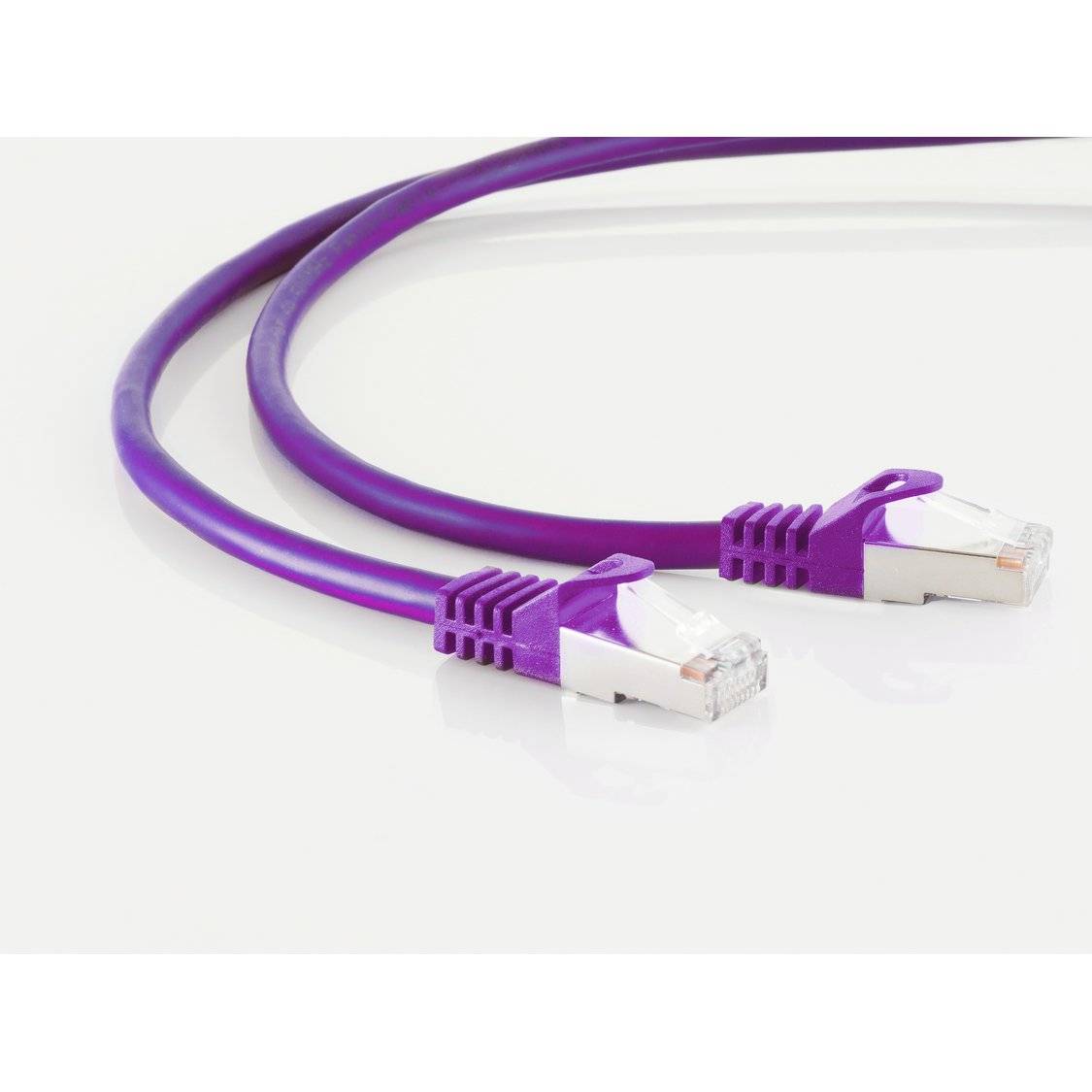 RJ45 Patchkabel m. CAT 7 Rohkabel PIMF violett 3m