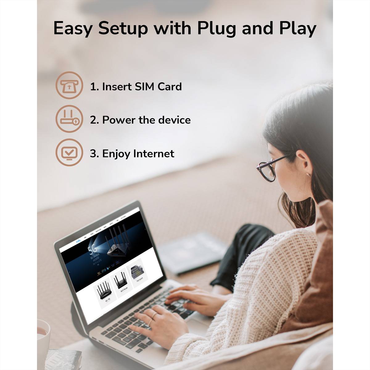 CUDY LT400 N300 Wi-Fi 4G LTE Router Cat4