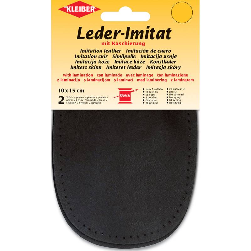 KLEIBER Leder-Imitat mit Kaschierung, 100 x 150 mm, schwarz