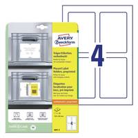 Träger-Etiketten 120x80 mm weiß VE=20 Stück / 5 Bögen