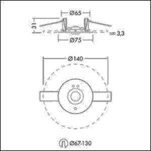 THORNeco Notlicht-Downlight IRIS ANTIP #96635650