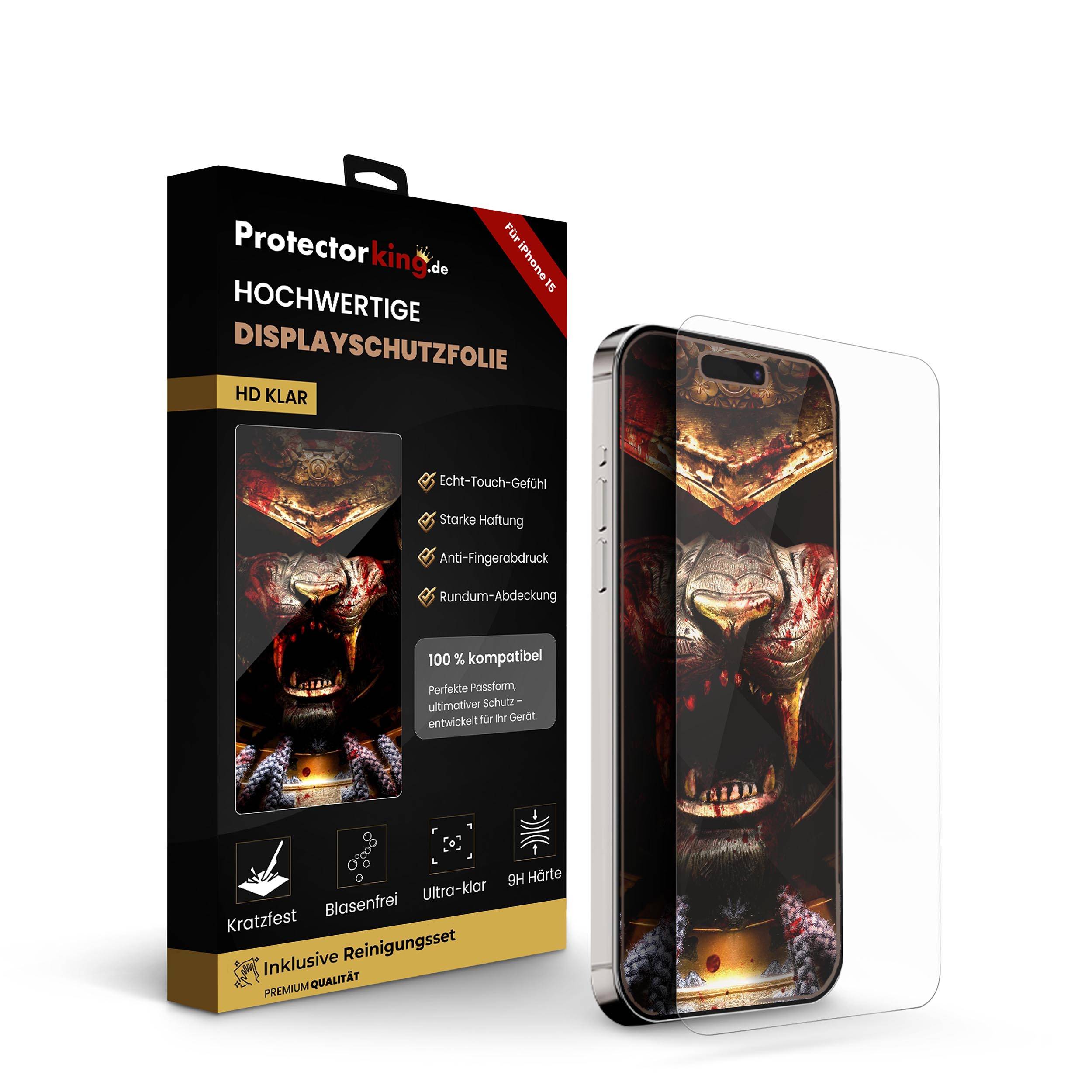 4x 9H Panzerglas für iPhone 15 HD KLAR echtes Tempered Glass Panzerfolie Displayschutz Schutzglas Hartglas Schutzfolie Screen-Protector