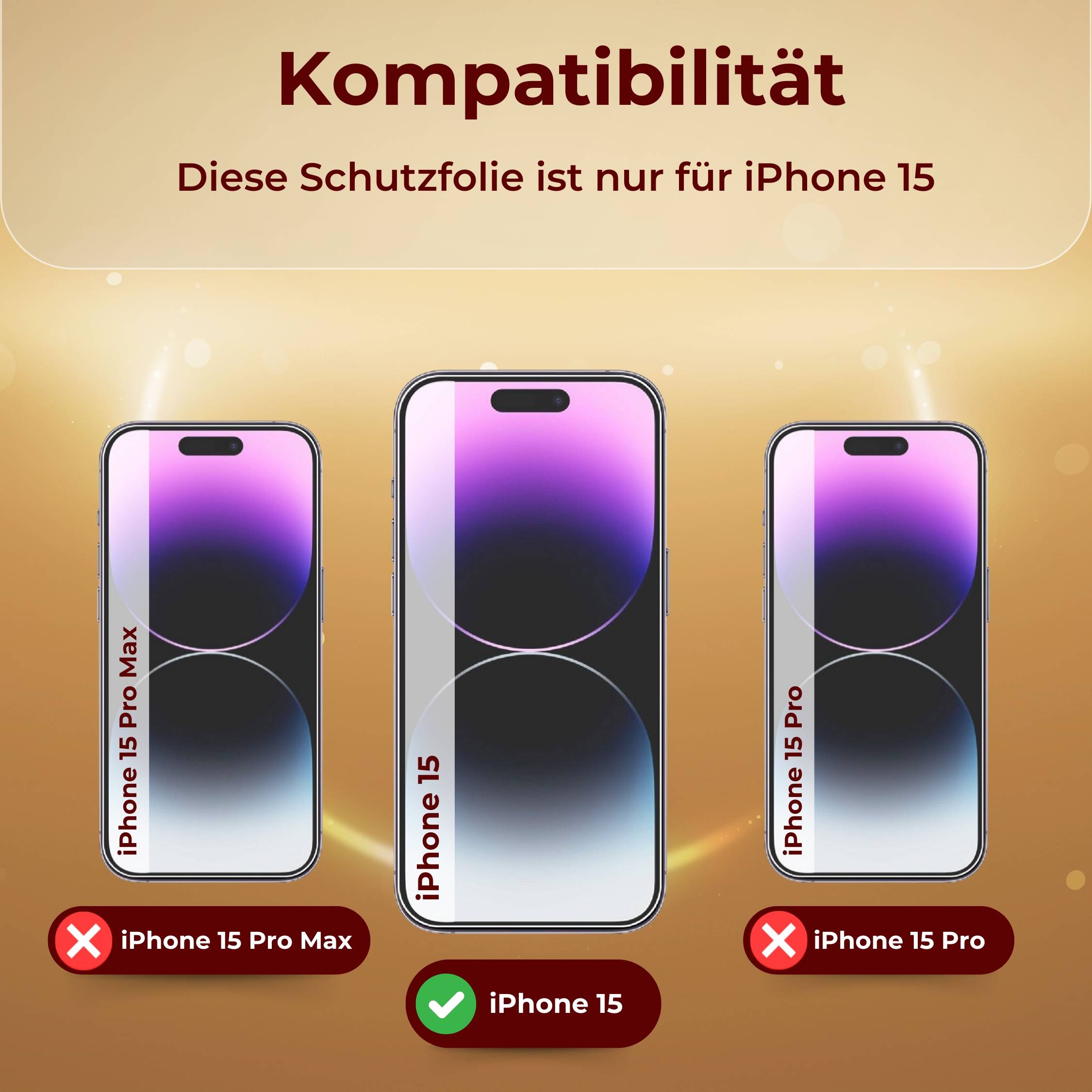 1x 9H Panzerglas für iPhone 15 HD KLAR echtes Tempered Glass Panzerfolie Displayschutz Schutzglas Hartglas Schutzfolie Screen-Protector