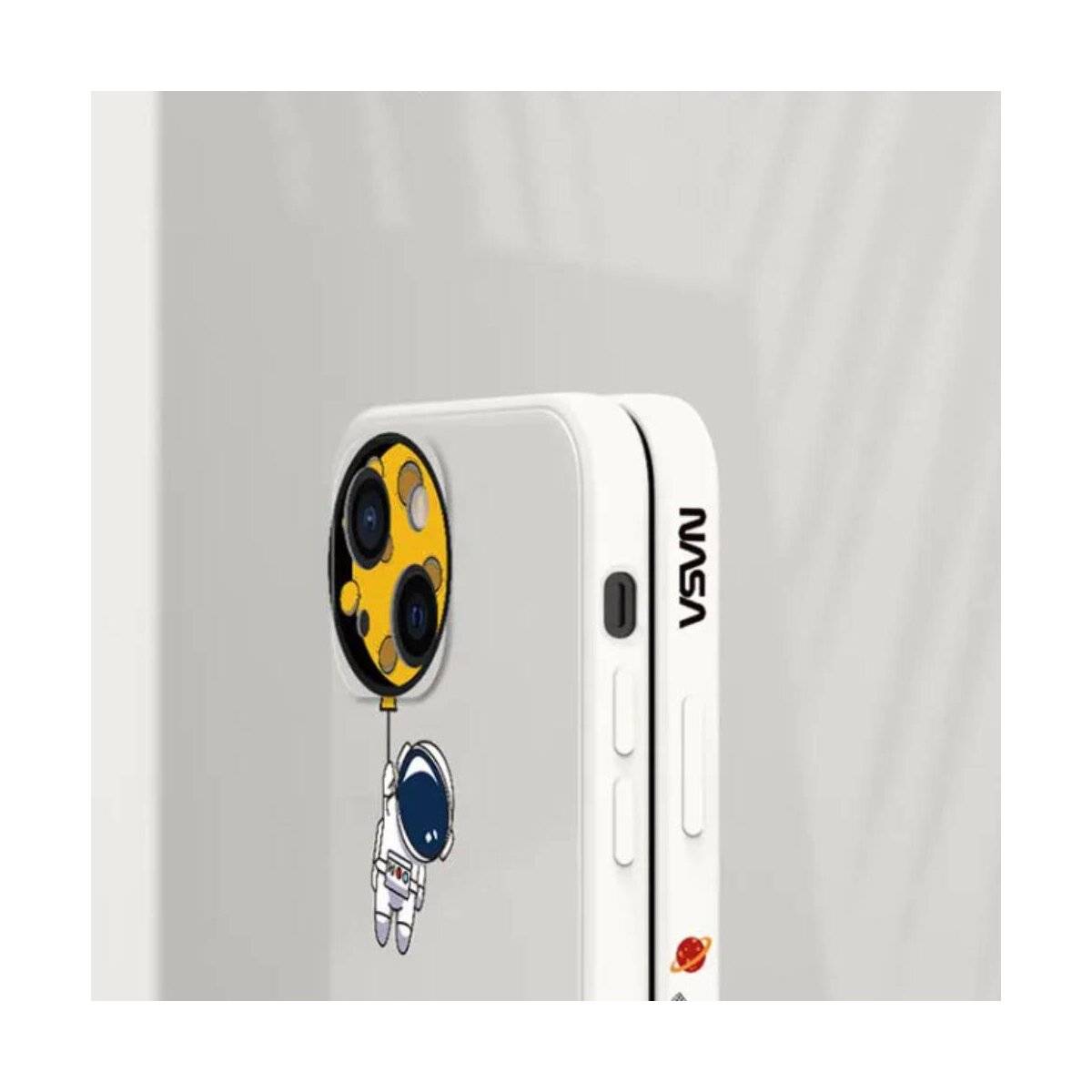 Hülle kompatibel mit iPhone 14 Pro Max Astronaut Nasa Handy-Hülle Creme